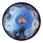 Handpan re mineur 9 note dore, frequence 432hz, frequence 440hz, hang drum, instrument musique, bleu, acheter handpan, Zenapan