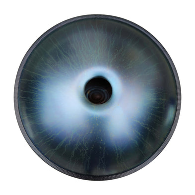 Handpan 10 note bleu Re mineur, frequence 432hz, frequence 440hz, hang drum, instrument musique